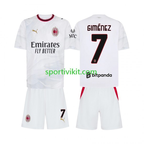 Completo da calcio Bambini AC Milan Gimenez 7 Maglia Seconda 2026-2027 Manica Corta