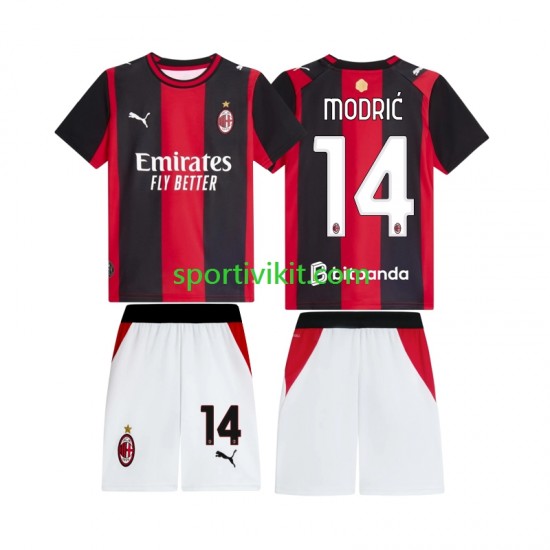 Completo da calcio Bambini AC Milan Modrić Luka 14 Maglia Prima 2026-2027 Manica Corta