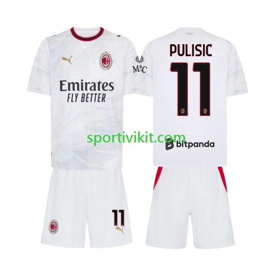 Completo da calcio Bambini AC Milan Pulisic 11 Maglia Seconda 2026-2027 Manica Corta