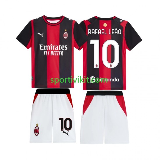 Completo da calcio Bambini AC Milan Rafael Leao 10 Maglia Prima 2026-2027 Manica Corta