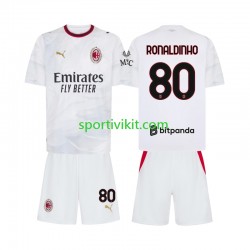 Completo da calcio Bambini AC Milan Ronaldinho 80 Maglia Seconda 2026-2027 Manica Corta