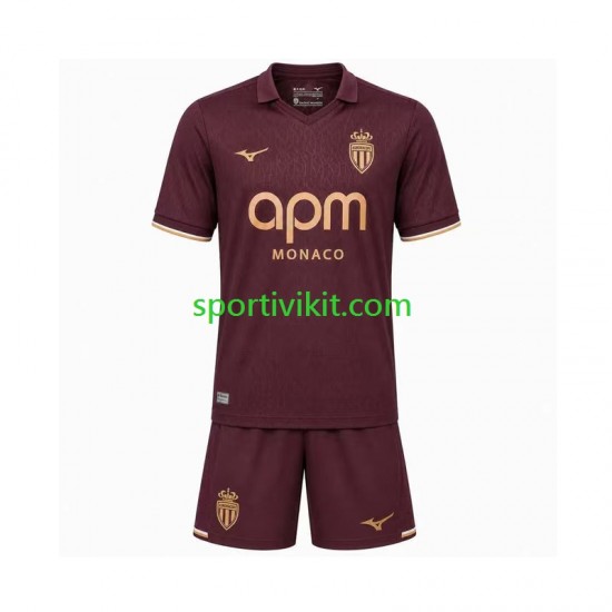 Completo da calcio Bambini AS Monaco Maglia Seconda 2026-2027 Manica Corta