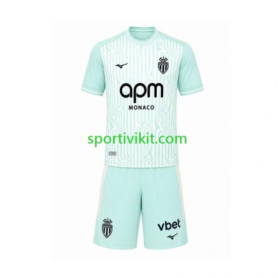 Completo da calcio Bambini AS Monaco Maglia Terza 2026-2027 Manica Corta