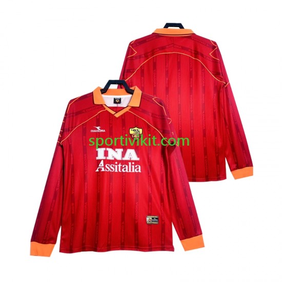 AS Roma Retro 1999 2000 Uomo Maglia Prima Manica Lunga