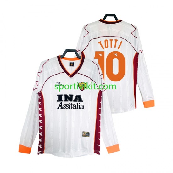 AS Roma Totti 10 Retro 1999 2000 Uomo Maglia Seconda Manica Lunga