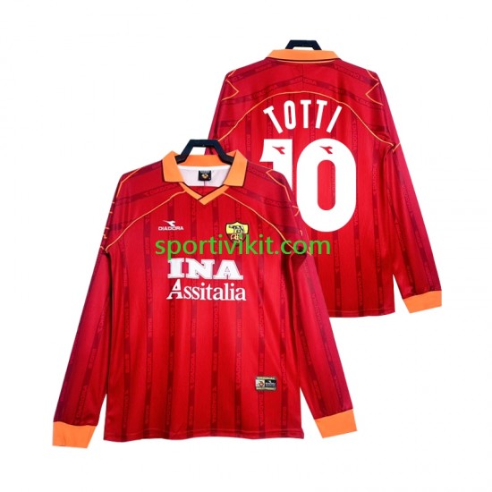 AS Roma Totti 10 Retro 1999 2000 Uomo Maglia Prima Manica Lunga