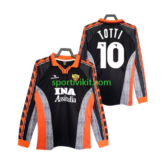 AS Roma Totti 10 Retro 1998 1999 Uomo Maglia Terza Manica Lunga