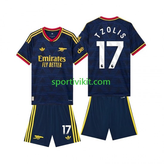 Completo da calcio Bambini Arsenal Christos Tzolis 17 Maglia Seconda 2026-2027 Manica Corta