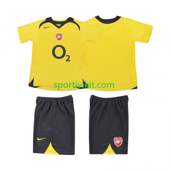 Completo da calcio Bambini Arsenal Retro 2005 2006 Maglia Seconda Manica Corta