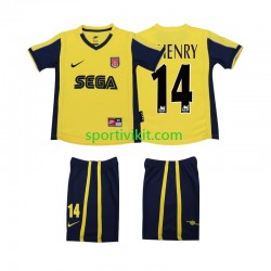 Completo da calcio Bambini Arsenal Thierry Henry 14 Retro 2000 2001 Maglia Seconda Manica Corta