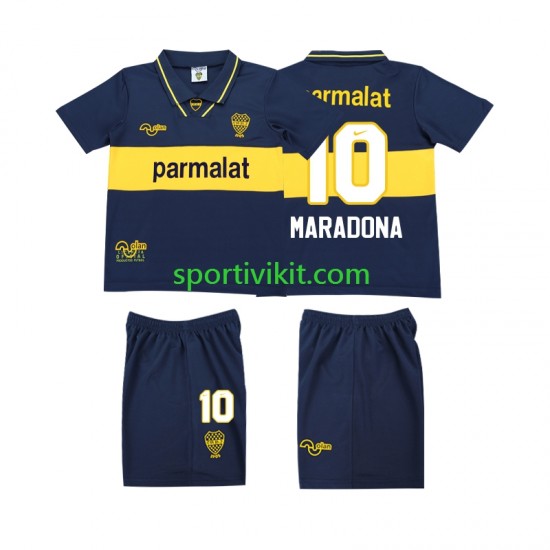 Completo da calcio Bambini CA Boca Juniors MARADONA 10 Retro 1993 1995 Maglia Prima Manica Corta