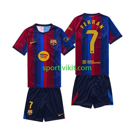 Completo da calcio Bambini FC Barcelona Ferran Torres 7 Maglia Prima 2026-2027 Manica Corta