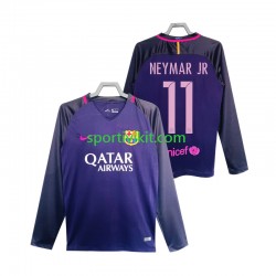 FC Barcelona Neymar JR 11 Retro 2016 2017 Uomo Maglia Seconda Manica Lunga