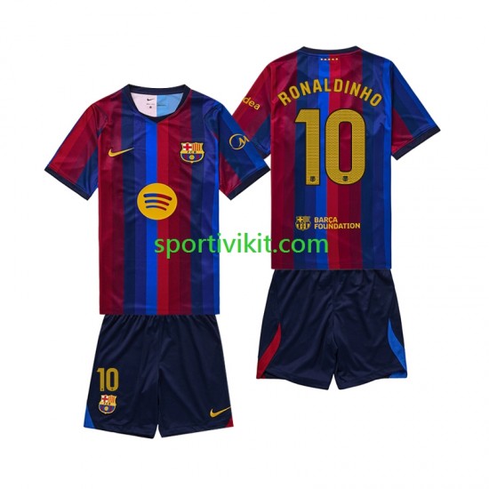Completo da calcio Bambini FC Barcelona RONALDINHO 10 Maglia Prima 2026-2027 Manica Corta