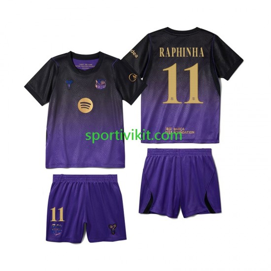 Completo da calcio Bambini FC Barcelona Raphinha 11 Maglia Seconda 2026-2027 Manica Corta