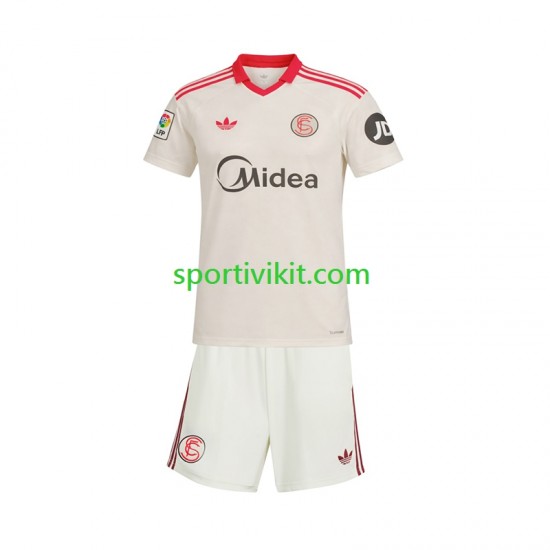 Completo da calcio Bambini Sevilla FC Retro Maglia Prima 2025-2026 Manica Corta