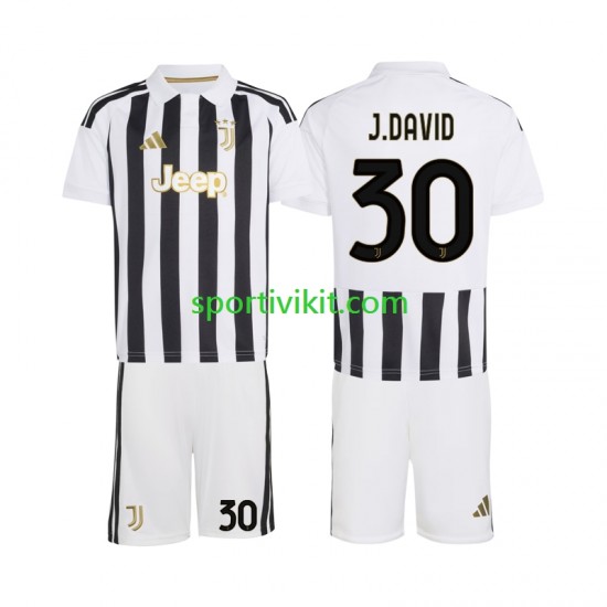 Completo da calcio Bambini Juventus Jonathan David 30 Maglia Prima 2026-2027 Manica Corta