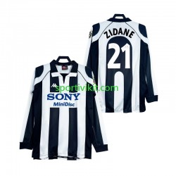 Juventus ZIDANE 21 Retro 1997 1998 Uomo Maglia Prima Manica Lunga