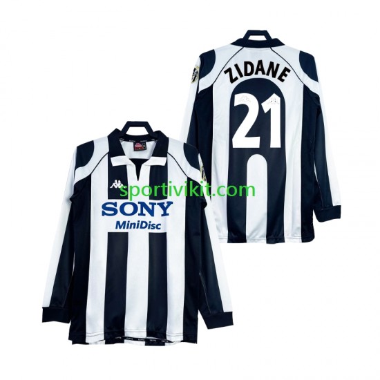 Juventus ZIDANE 21 Retro 1997 1998 Uomo Maglia Prima Manica Lunga