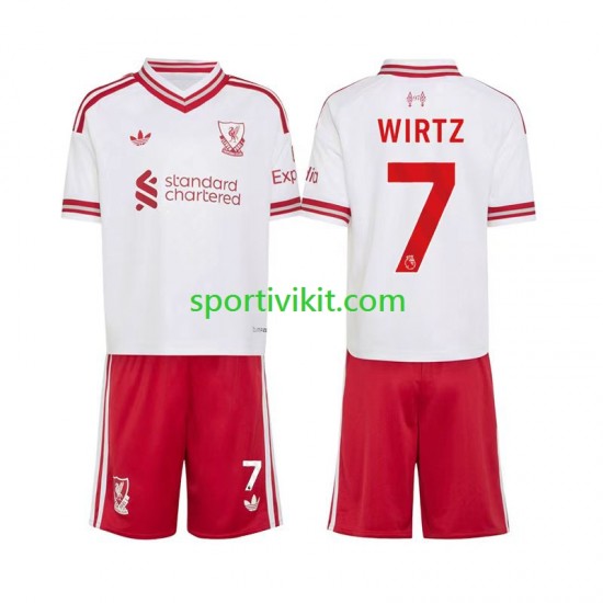 Completo da calcio Bambini Liverpool Florian Wirtz 7 Maglia Seconda 2026-2027 Manica Corta