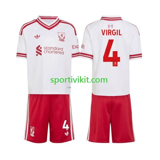 Completo da calcio Bambini Liverpool Virgil van Dijk 4 Maglia Seconda 2026-2027 Manica Corta