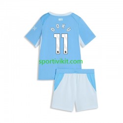 Completo da calcio Bambini Manchester City Jeremy Doku 11 Maglia Prima 2026-2027 Manica Corta