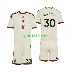 Completo da calcio Bambini Manchester United Benjamin Sesko 30 Maglia Terza 2026-2027 Manica Corta