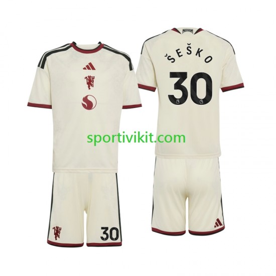 Completo da calcio Bambini Manchester United Benjamin Sesko 30 Maglia Terza 2026-2027 Manica Corta