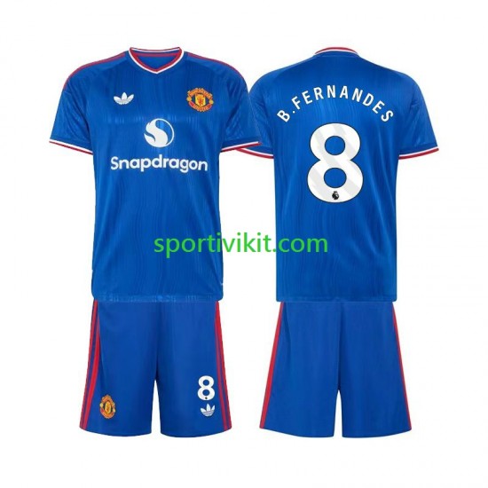 Completo da calcio Bambini Manchester United Bruno Fernandes 8 Maglia Seconda 2026-2027 Manica Corta