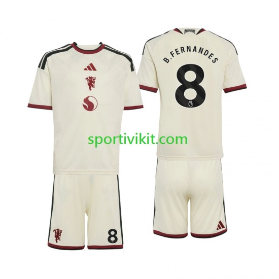 Completo da calcio Bambini Manchester United Bruno Fernandes 8 Maglia Terza 2026-2027 Manica Corta