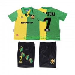 Completo da calcio Bambini Manchester United CANTONA 7 Retro 1992 1994 Maglia Terza Manica Corta