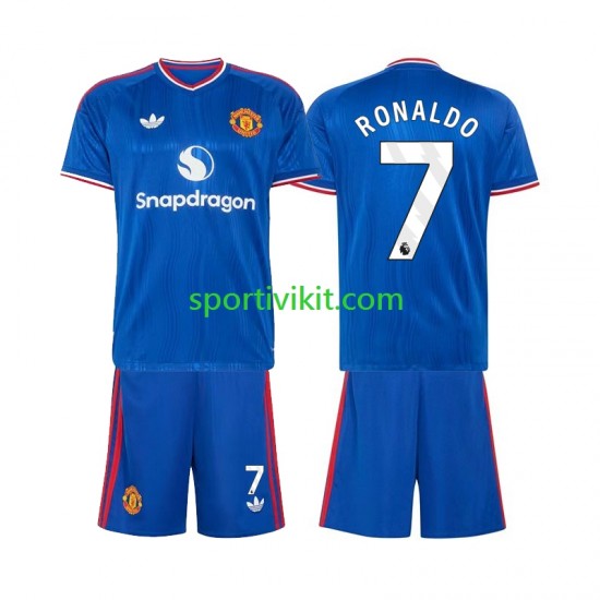 Completo da calcio Bambini Manchester United Cristiano Ronaldo 7 Maglia Seconda 2026-2027 Manica Corta