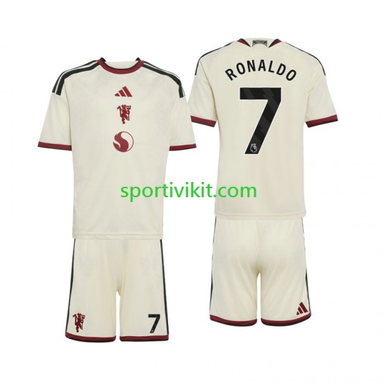Completo da calcio Bambini Manchester United Cristiano Ronaldo 7 Maglia Terza 2026-2027 Manica Corta