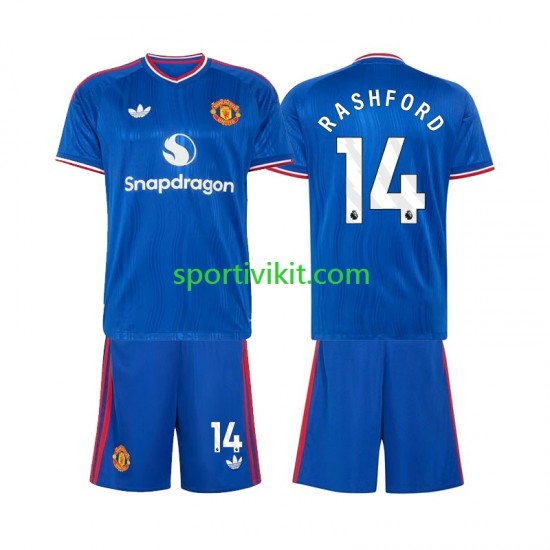 Completo da calcio Bambini Manchester United Marcus Rashford 14 Maglia Seconda 2026-2027 Manica Corta