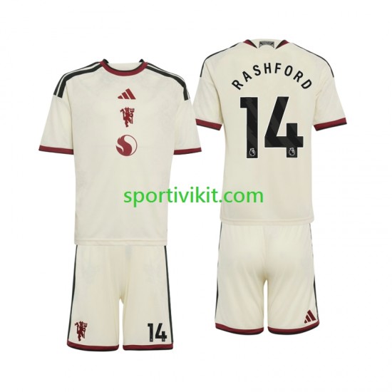 Completo da calcio Bambini Manchester United Marcus Rashford 14 Maglia Terza 2026-2027 Manica Corta
