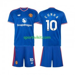 Completo da calcio Bambini Manchester United Matheus Cunha 10 Maglia Seconda 2026-2027 Manica Corta