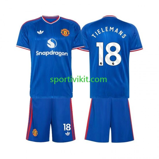 Completo da calcio Bambini Manchester United Youri Tielemans 18 Maglia Seconda 2026-2027 Manica Corta