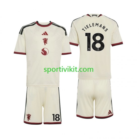 Completo da calcio Bambini Manchester United Youri Tielemans 18 Maglia Terza 2026-2027 Manica Corta