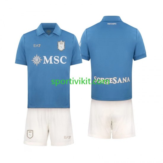 Completo da calcio Bambini Napoli Maglia Prima 2026-2027 Manica Corta