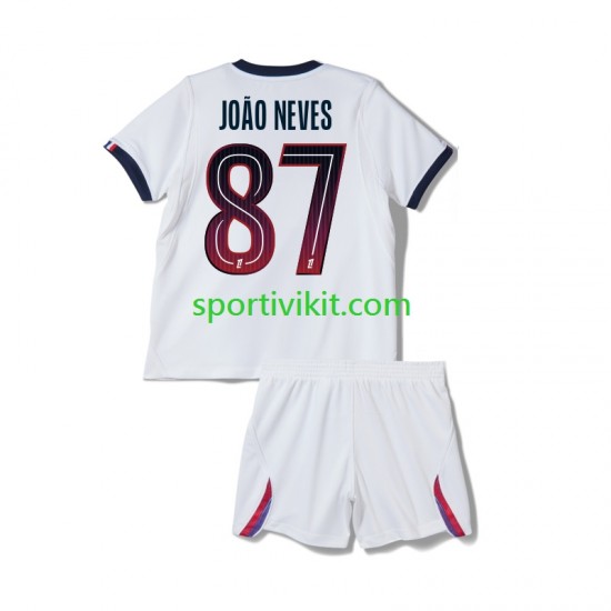 Completo da calcio Bambini Paris Saint-Germain Joao Neves 87 Maglia Seconda 2026-2027 Manica Corta