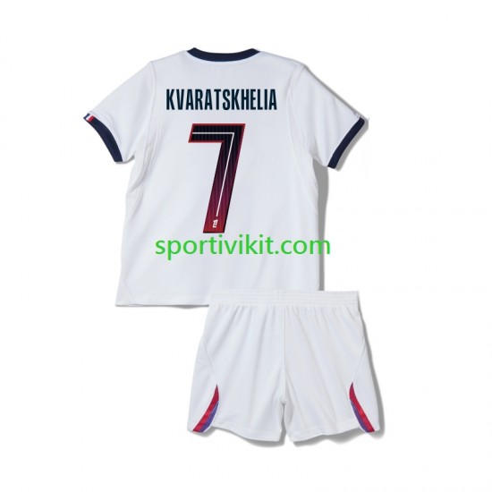 Completo da calcio Bambini Paris Saint-Germain Khvicha Kvaratskhelia 7 Maglia Seconda 2026-2027 Manica Corta