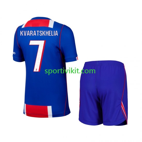 Completo da calcio Bambini Paris Saint-Germain Khvicha Kvaratskhelia 7 Maglia Prima 2026-2027 Manica Corta