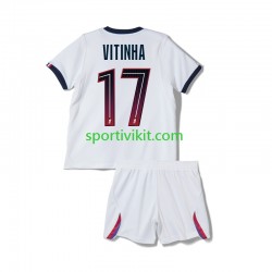 Completo da calcio Bambini Paris Saint-Germain Vitinha 17 Maglia Seconda 2026-2027 Manica Corta
