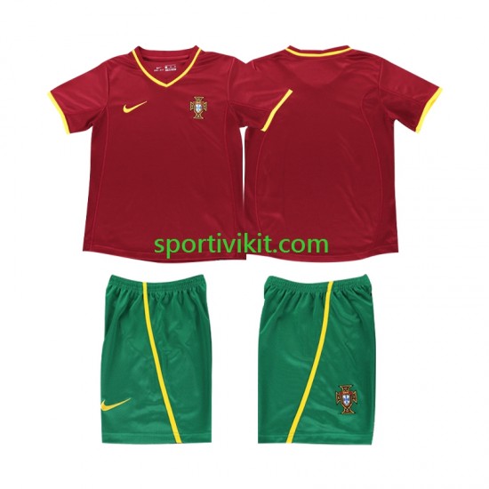 Completo da calcio Bambini Portogallo Retro 2002 Maglia Prima Manica Corta