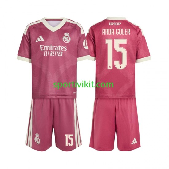Completo da calcio Bambini Real Madrid Arda Guler 15 Maglia Terza 2026-2027 Manica Corta