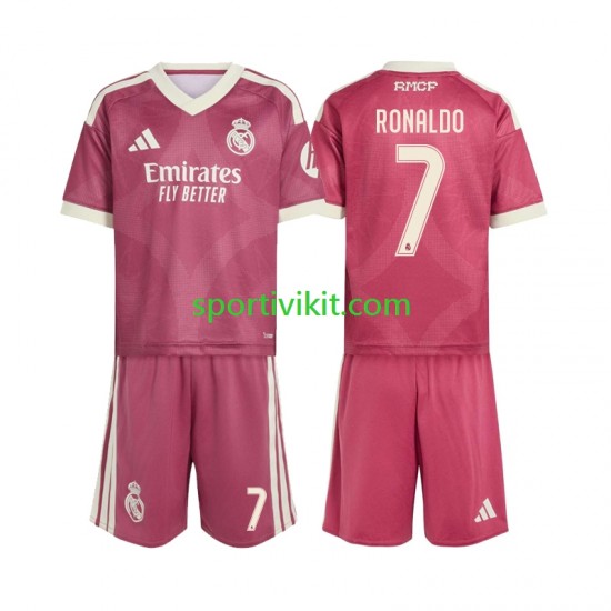 Completo da calcio Bambini Real Madrid Cristiano Ronaldo 7 Maglia Terza 2026-2027 Manica Corta