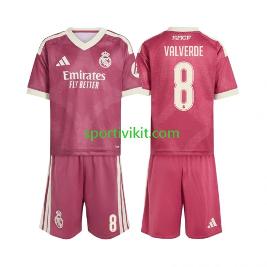 Completo da calcio Bambini Real Madrid Federico Valverde 8 Maglia Terza 2026-2027 Manica Corta