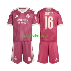 Completo da calcio Bambini Real Madrid Ibrahima Konate 16 Maglia Terza 2026-2027 Manica Corta