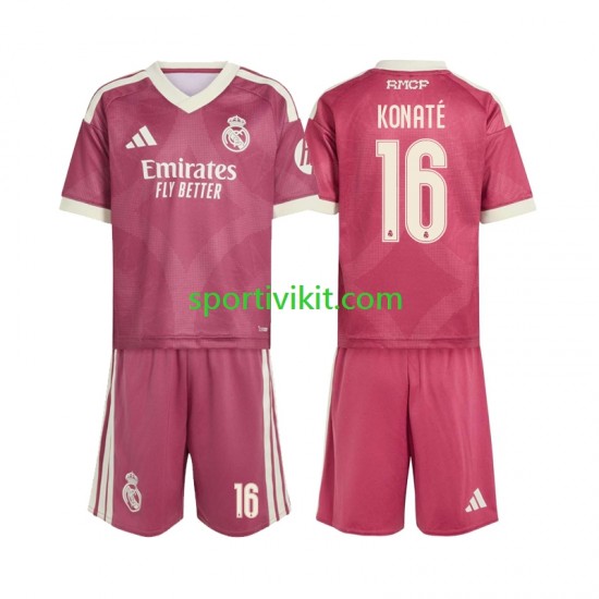 Completo da calcio Bambini Real Madrid Ibrahima Konate 16 Maglia Terza 2026-2027 Manica Corta