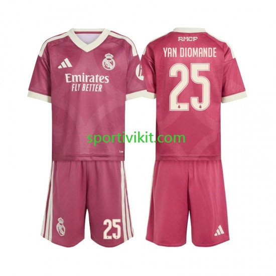 Completo da calcio Bambini Real Madrid Yan Diomande 25 Maglia Terza 2026-2027 Manica Corta